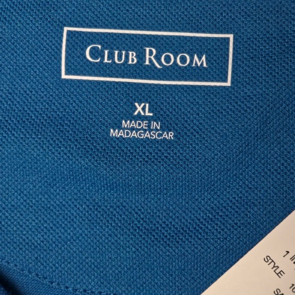 Club Room Polo Shirt Mens XL Blue Performance Stretch Short Sleeve Preppy NWT - Picture 4 of 5